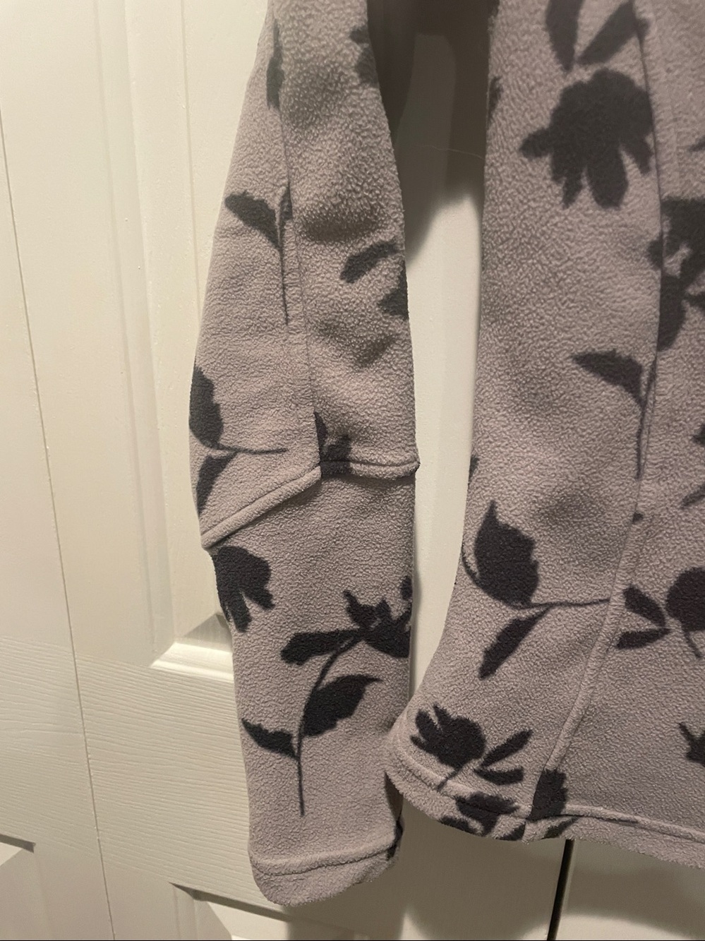 Obermeyer Floral Fleece Pullover Quarter Zip Gray Black XS - Picture 4 of 6